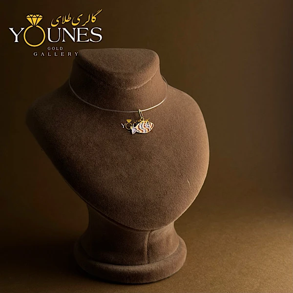 آویز طلا میناکاری ماهی نارنجی